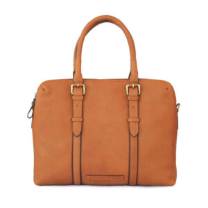 Dual Zip Leather Laptop Bag